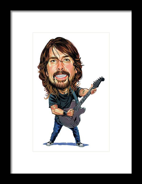 Dave Grohl Framed Print featuring the painting Dave Grohl by Art 