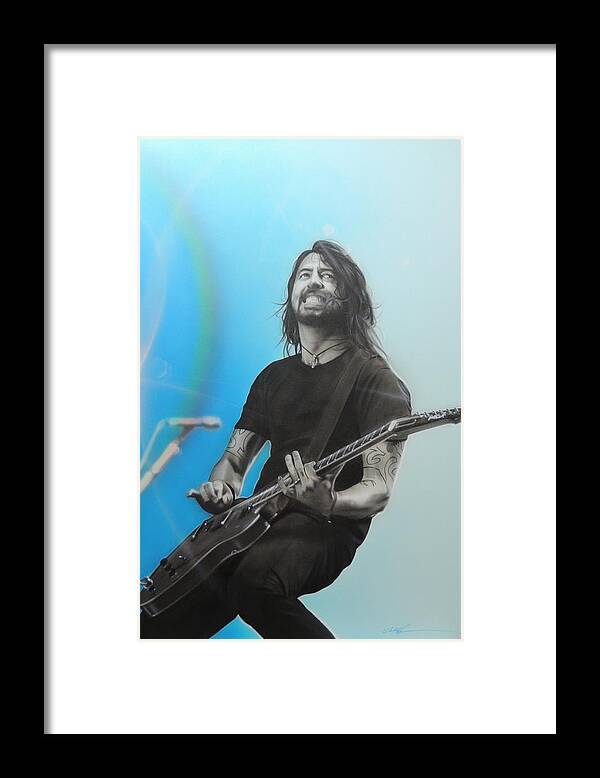 Dave Grohl Framed Print featuring the painting Dave Grohl by Christian Chapman Art