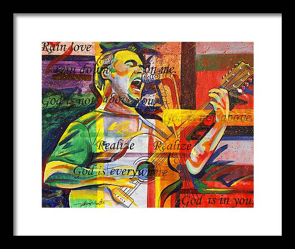 Dave Matthews Framed Print featuring the painting Dave Matthews-Bartender by Joshua Morton