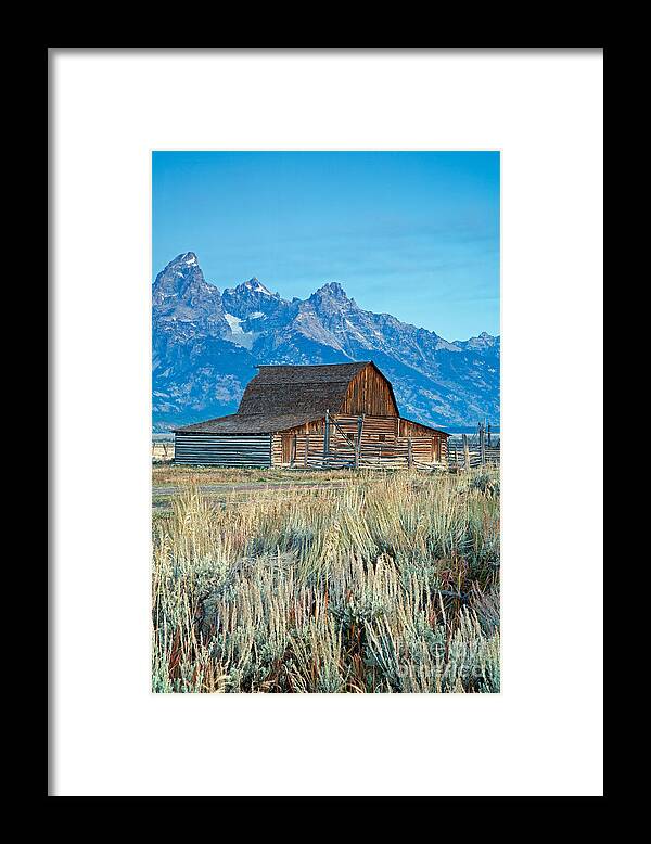Grand Teton Np Framed Print featuring the photograph Dawn at Moulton Barn Grand Teton National Park by Fred Stearns