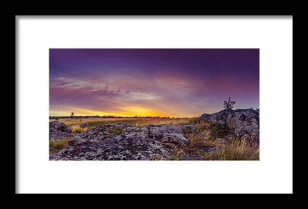 Ukraine Framed Print featuring the photograph Dawn at steppe by Dmytro Korol