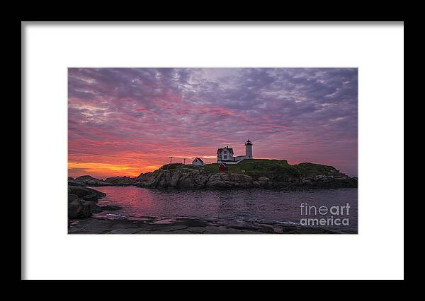 Atlantic Framed Print featuring the photograph Dawn at the Nubble by Steven Ralser