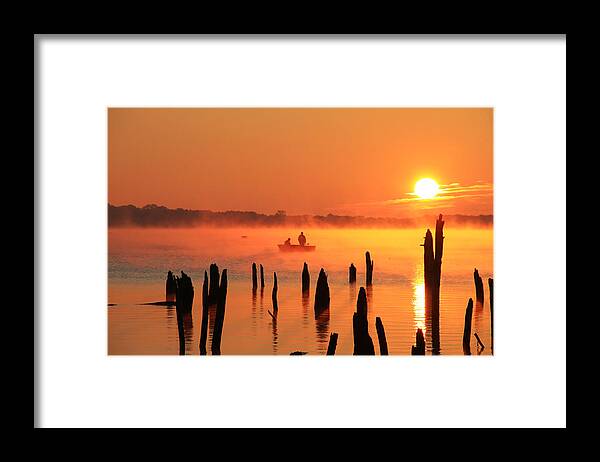 Sunrise Framed Print featuring the photograph Dawn Fishing by Roger Becker