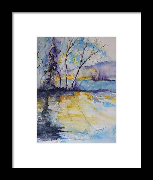 Winter Framed Print featuring the painting Dawn by Melanie Stanton