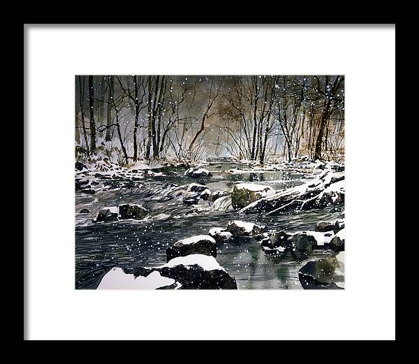Landscape Framed Print featuring the painting Day Before Christmas by Tom Wooldridge