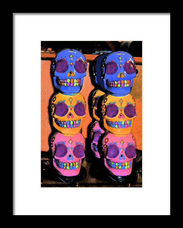 Halloween Art Framed Print featuring the digital art Day Of The Dead Ink by Pamela Smale Williams