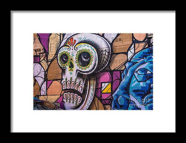 Mural Framed Print featuring the mixed media Day of the Dead Mural by Terry Rowe