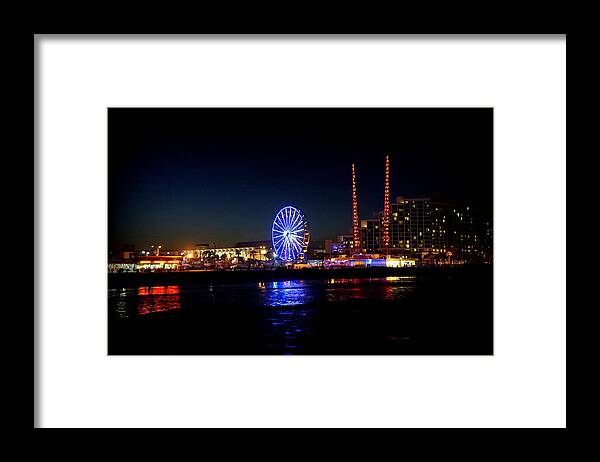 Daytona Framed Print featuring the photograph Daytona at Night by Laurie Perry