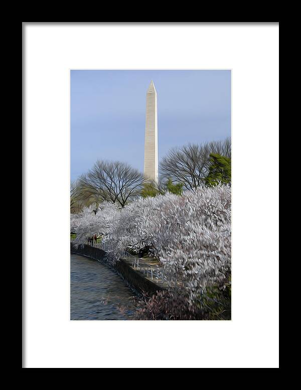 Cherry Blossoms Framed Print featuring the digital art DC Blossoms by Kelvin Booker