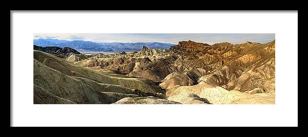 Death Valley National Park Framed Print featuring the photograph Death Valley's Zabriskie Point Pan by JustJeffAz Photography