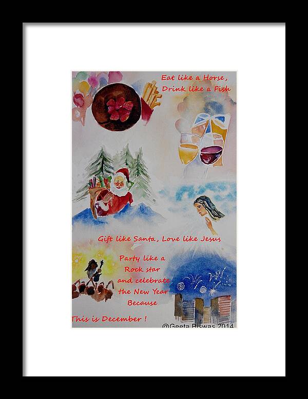 December Framed Print featuring the painting December by Geeta Yerra
