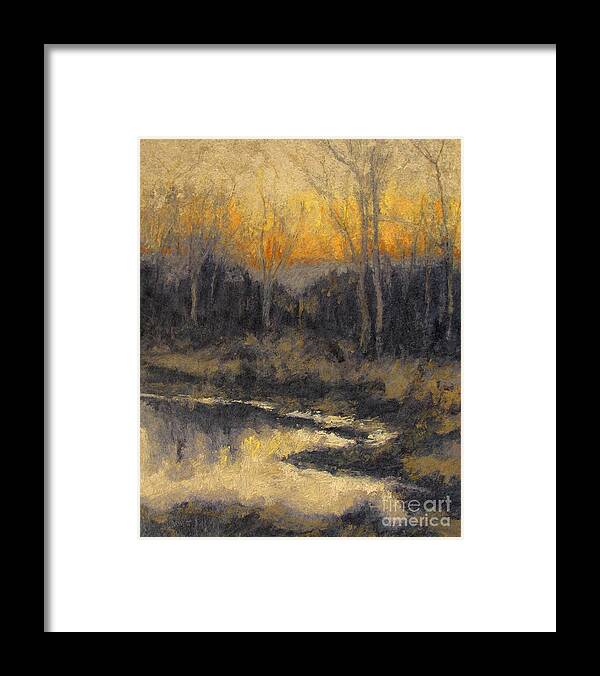 December Reflection Framed Print featuring the painting December Reflection by Gregory Arnett