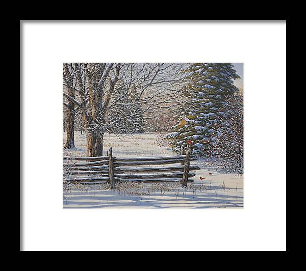 Jake Vandenbrink Framed Print featuring the painting December Snow by Jake Vandenbrink