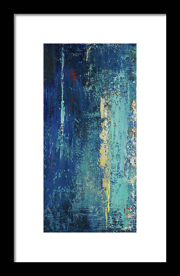 Blue Framed Print featuring the painting Deep Blue Abstract by Patricia Pinto