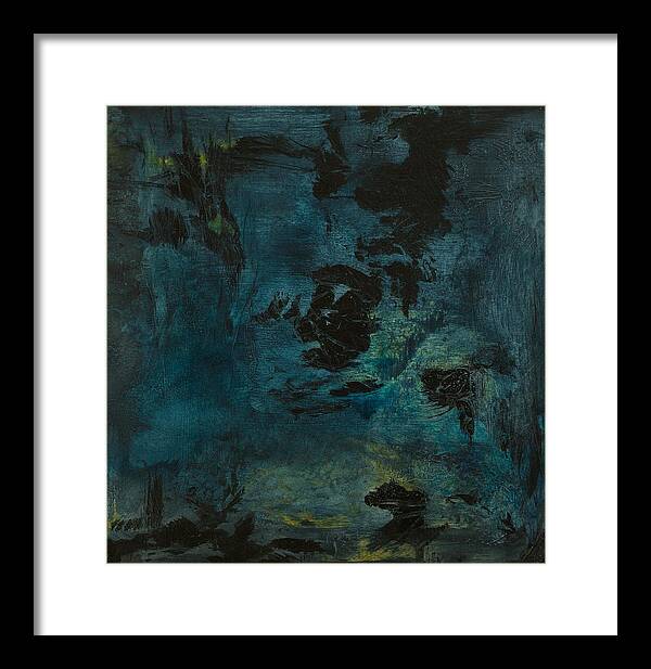 Blue Framed Print featuring the painting Deep Realm by Patrick Zgarrick