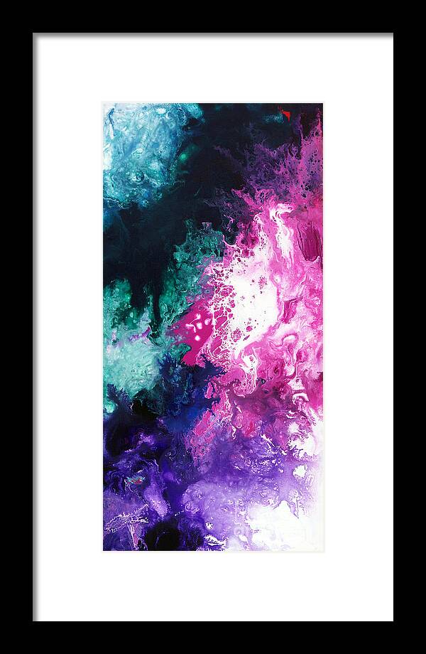 Abstract Framed Print featuring the painting Deep Space Canvas Three by Sally Trace