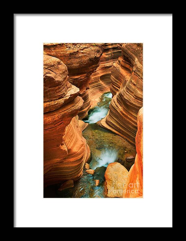 America Framed Print featuring the photograph Deer Creek Slot by Inge Johnsson