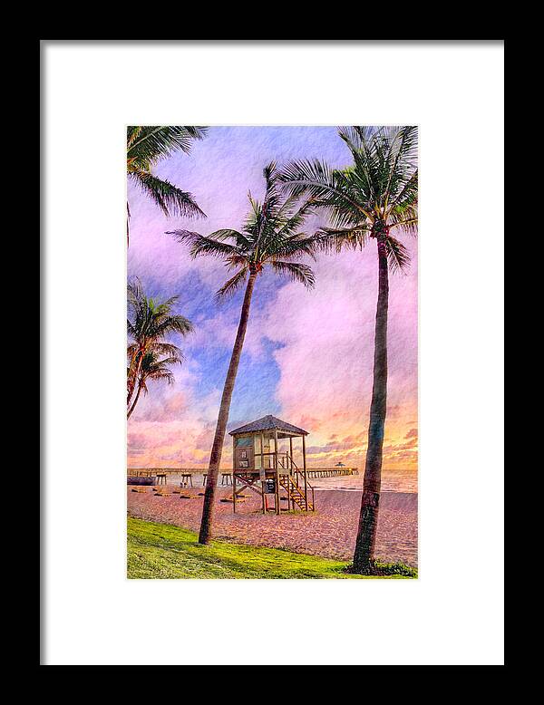 Clouds Framed Print featuring the photograph Deerfield Beach Watercolor by Debra and Dave Vanderlaan