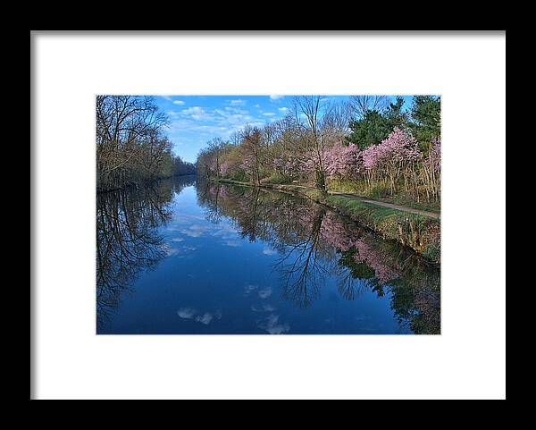 Spring Framed Print featuring the photograph Delaware and Raritan Canal Turning Basim by Steven Richman
