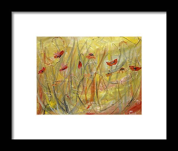 Acrylic Framed Print featuring the painting Delicate Poppies by Dorothy Maier