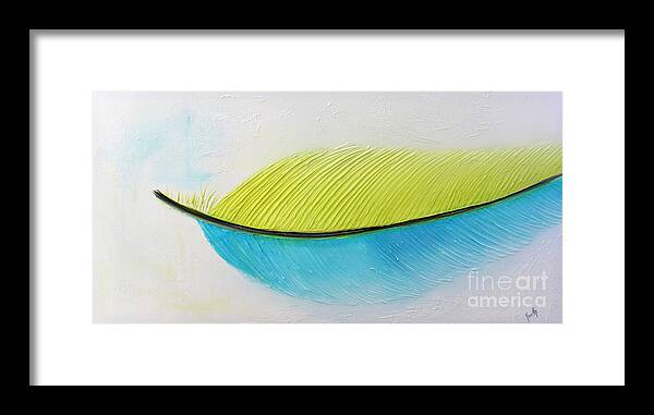 White Framed Print featuring the painting Delighted_1 by Preethi Mathialagan