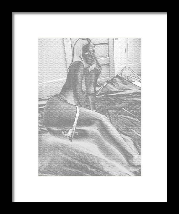Erotic Framed Print featuring the photograph Demure by David Trotter