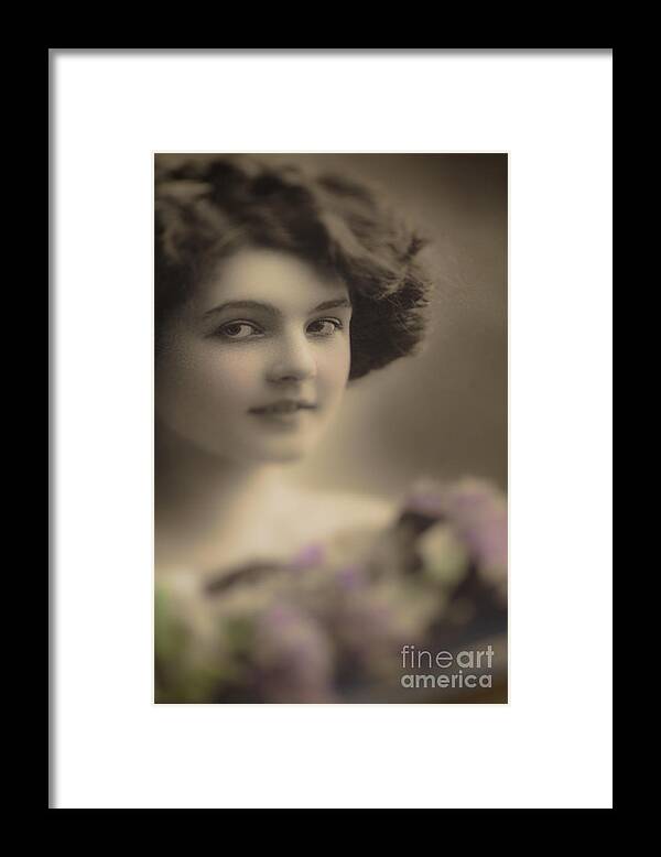 Old Framed Print featuring the photograph Demure Edwardian Beauty by Jan Bickerton