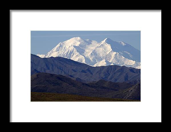 Mountain Framed Print featuring the photograph Denali and foothilld by Elvira Butler