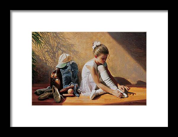 Sports Framed Print featuring the painting Denim to Lace by Greg Olsen