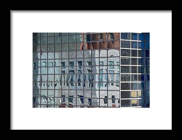 Denver Framed Print featuring the mixed media Denver Skyscraper Reflections 1 by Angelina Tamez