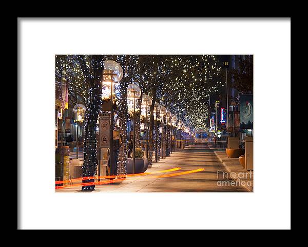 16th Street Mall Framed Print featuring the photograph Denver's 16th Street Mall at Christmas by Juli Scalzi