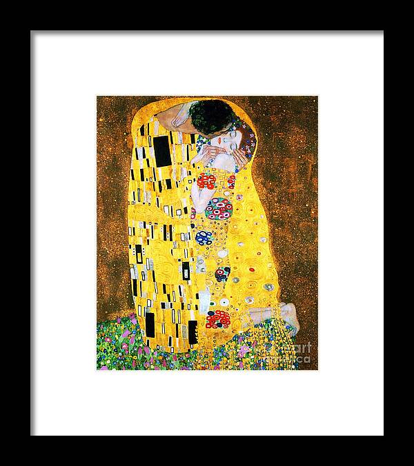 Pd Framed Print featuring the painting Der Kuss or The Kiss. by Roberto Prusso