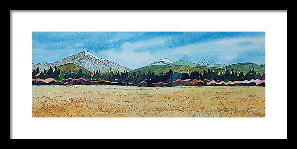 Mountain Framed Print featuring the painting Deschutes River View by Terry Holliday