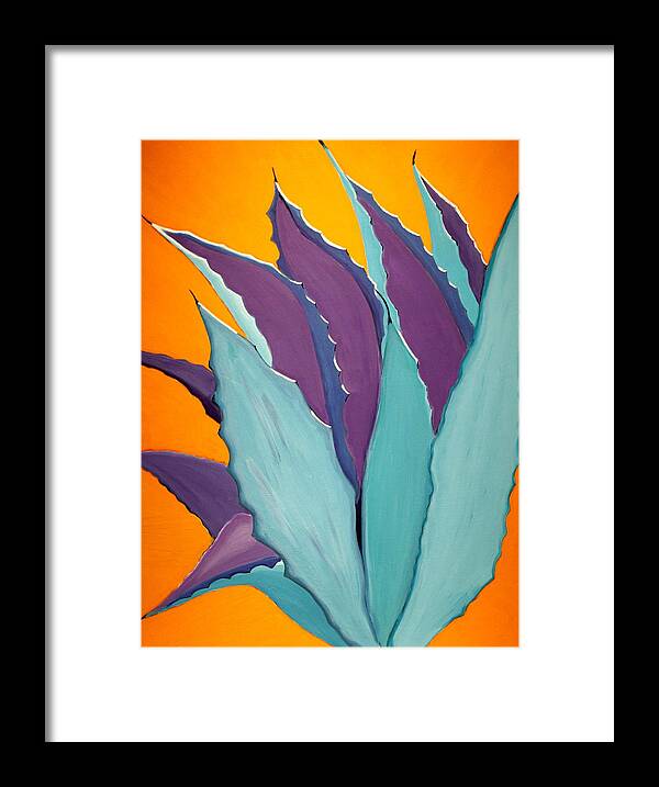 Southwestern Framed Print featuring the painting Desert Agave Cactus by Karyn Robinson