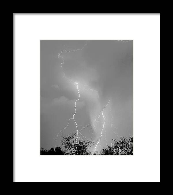 Lightning Framed Print featuring the photograph Desert Ballet For A Horse by J L Woody Wooden