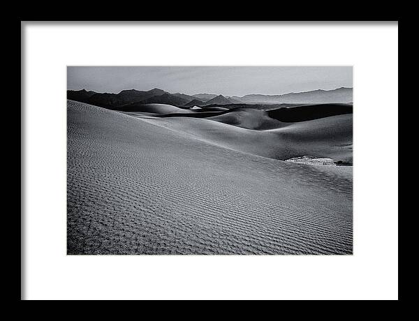 Mesquite Flat Sand Dunes Framed Print featuring the photograph Desert Forms by Gene Garnace