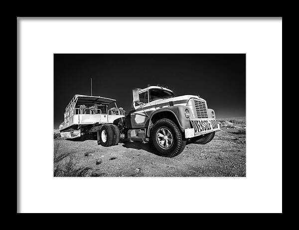 Nancy Strahinic Framed Print featuring the photograph Desert Houseboat by Nancy Strahinic