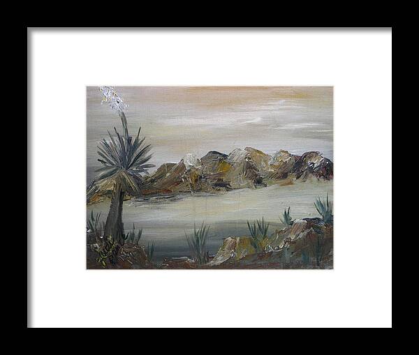 Desert Framed Print featuring the painting Desert in Monachrome by Judi Pence