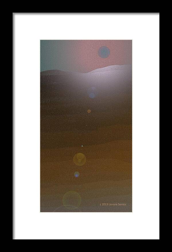 Abstract Framed Print featuring the digital art Desert Moon by Lenore Senior