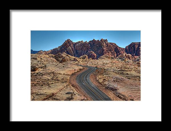 Landscape Framed Print featuring the photograph Desert Road by Darlene Bushue