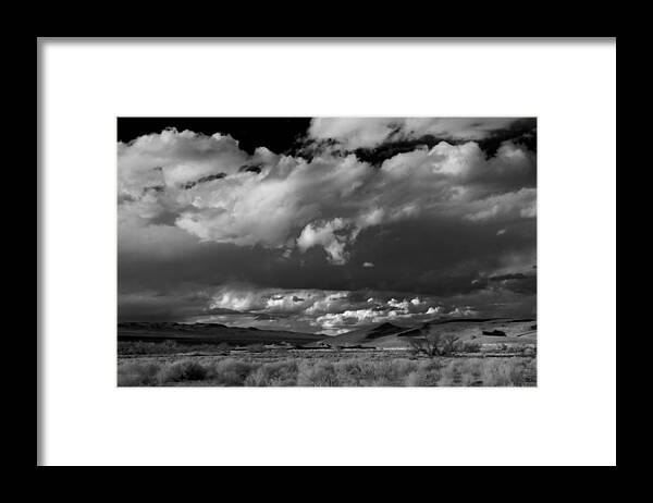 Clouds Framed Print featuring the photograph Desert Storm by Cat Connor