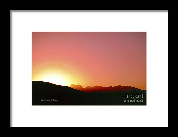 Horizontal Framed Print featuring the photograph Desert Sunrise by Richard J Thompson 