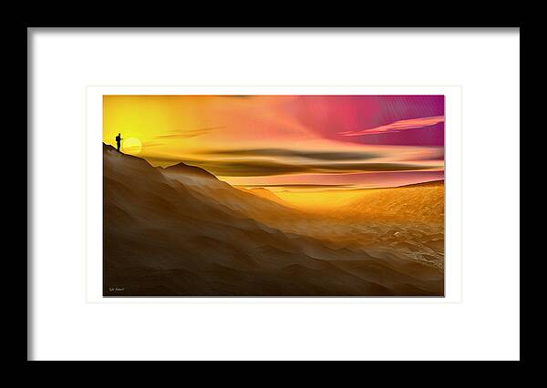 Desert Framed Print featuring the digital art Desert Sunset by Tyler Robbins