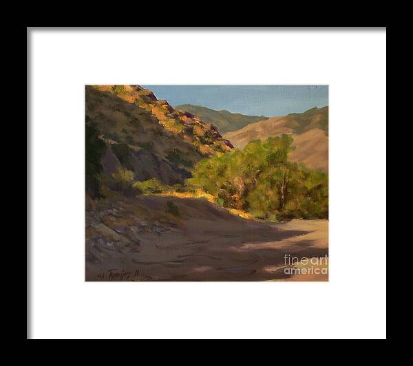 Plein Air Framed Print featuring the painting Desert Willow at Sunrise by James H Toenjes
