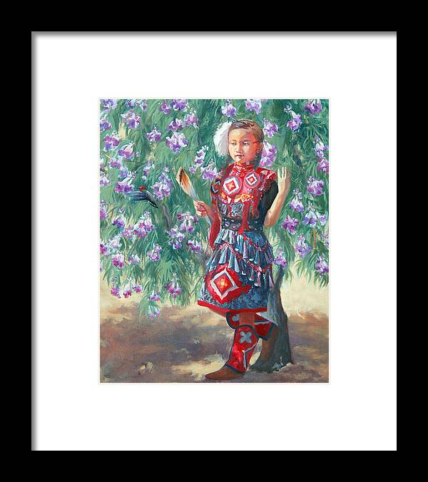 Native American Framed Print featuring the painting Desert Willow by Christine Lytwynczuk