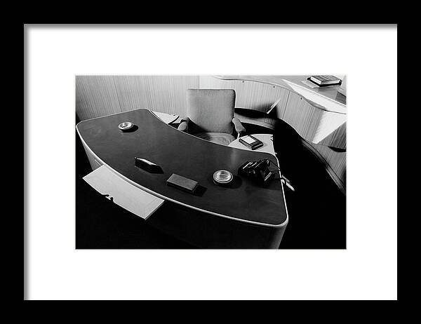 Designer Framed Print featuring the photograph Desk By Industrial Designer Alexander Girard by Elmer L. Astleford