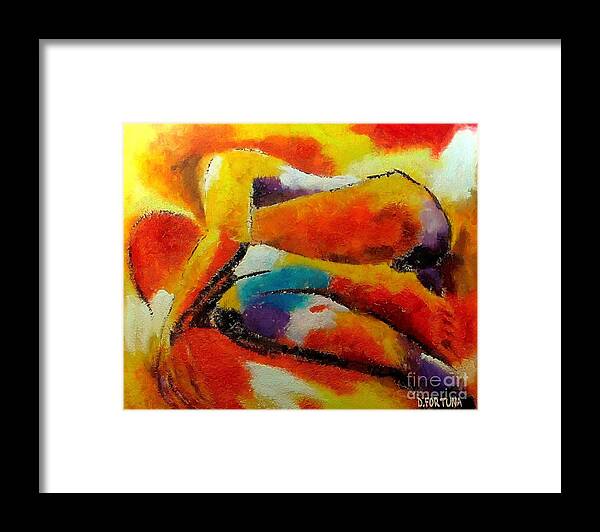 Nude Framed Print featuring the painting Despair by Dragica Micki Fortuna