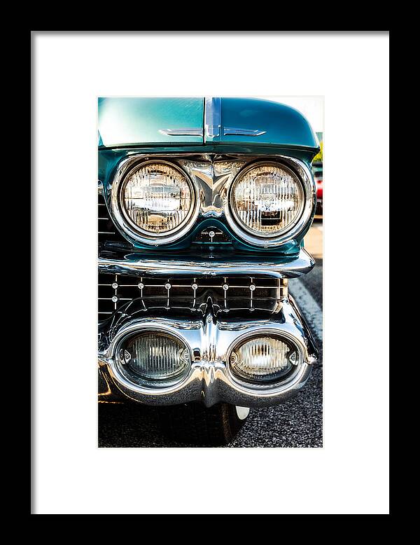 Cadillac Framed Print featuring the photograph Detail - 1959 Cadillac Sedan Deville Series 62 Grill by Jon Woodhams