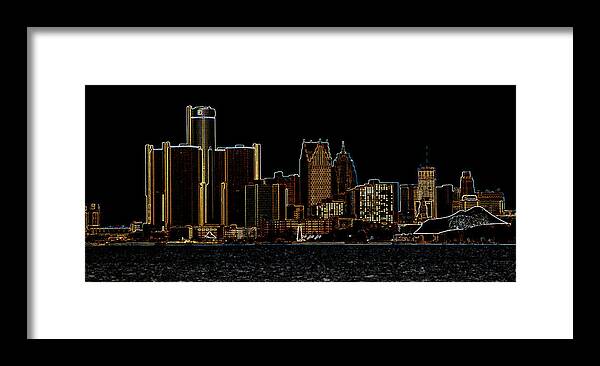Detroit Framed Print featuring the photograph Detroit Skyline by Steven Dunn