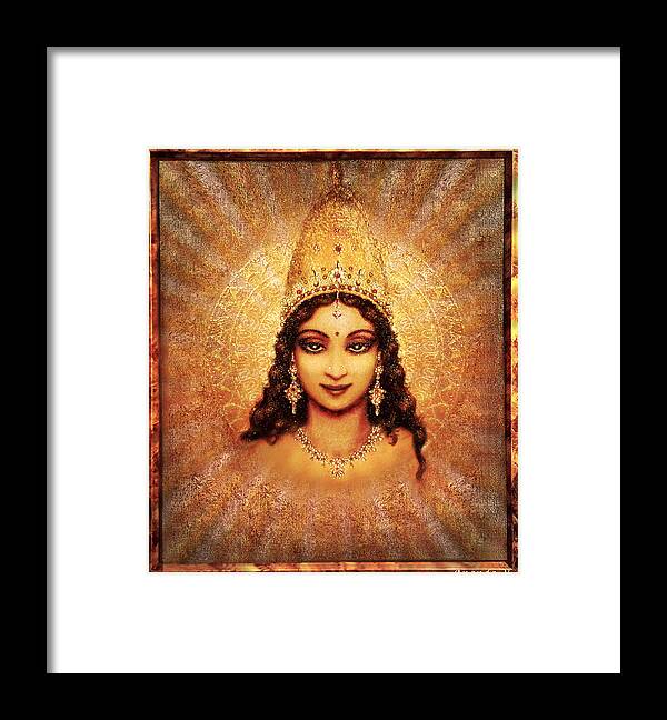 Goddess Painting Framed Print featuring the mixed media Devi Darshan by Ananda Vdovic